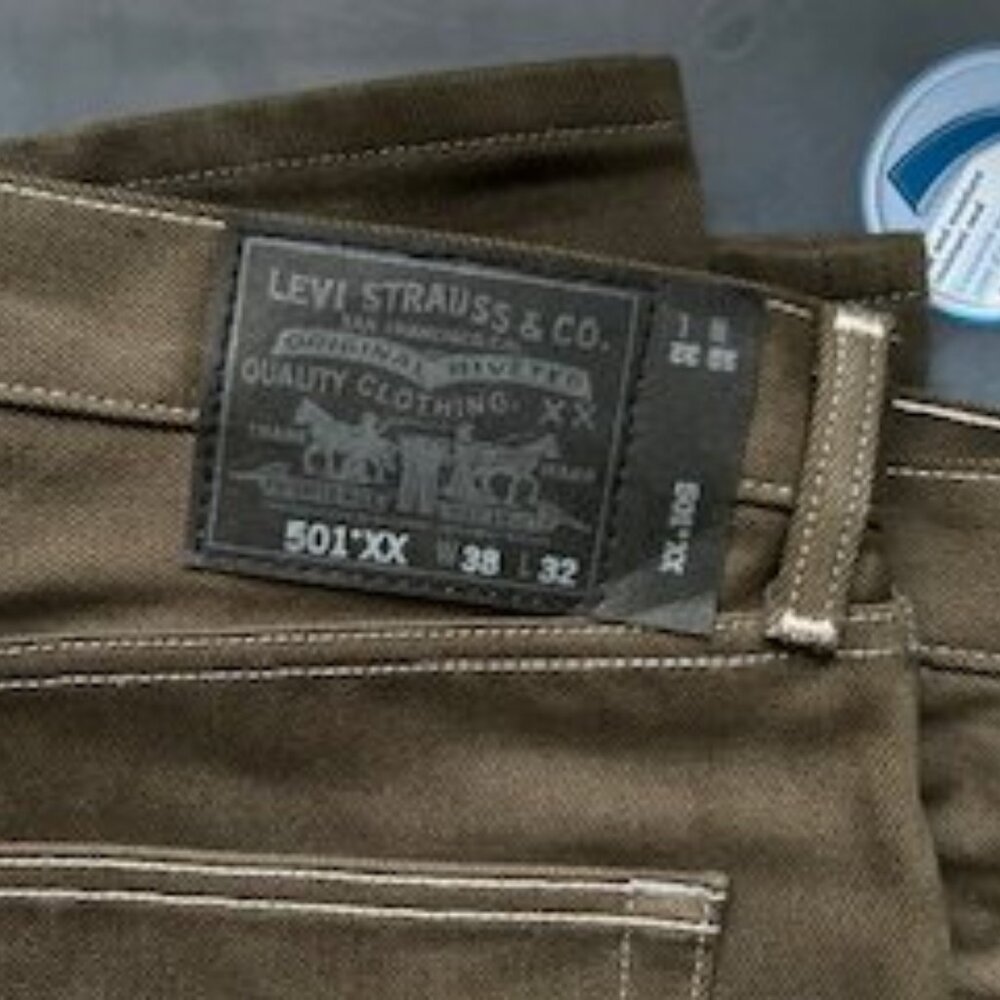 Levi’s 501 Gray Denim Jeans 38W × 32L Button Fly Classic 5-Pocket